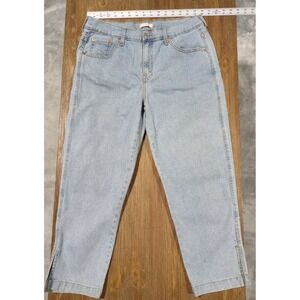 Levi's Jeans Sz 14 Womens Blue Pants Ladies Stretch Mid Rise Classic Capri